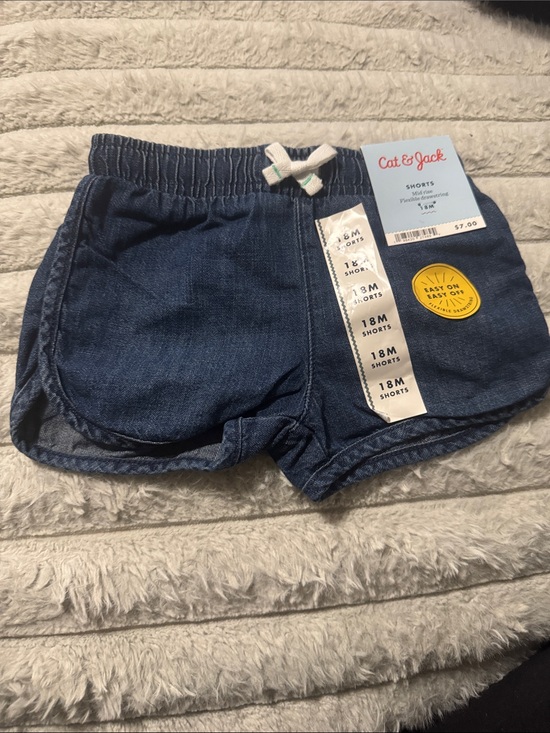 Cat & Jack Other - Cat & Jack Indigo Denim-Look Baby Shorts
